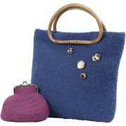 Manico mezzo tondo 20x13 cm in bambù per borsa - Naturale x1