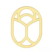 Componente da incollare- Scarabeo scavato 10x7mm - Dorato con oro fino x1
