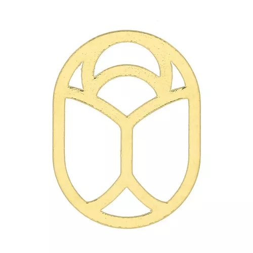 Componente da incollare- Scarabeo scavato 10x7mm - Dorato con oro fino x1