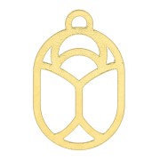 Ciondolo - Scarabeo scavato 11x7 mm - Dorato con oro fino x1