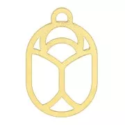Ciondolo - Scarabeo scavato 11x7 mm - Dorato con oro fino x1