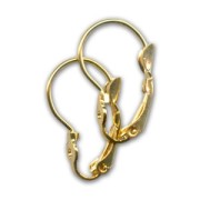 Orecchini con ganci chiusi forati mm. 16 dorato x4