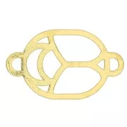 Distanziatore- Scarabeo scavato 12x7 mm -Dorato con oro fino x1
