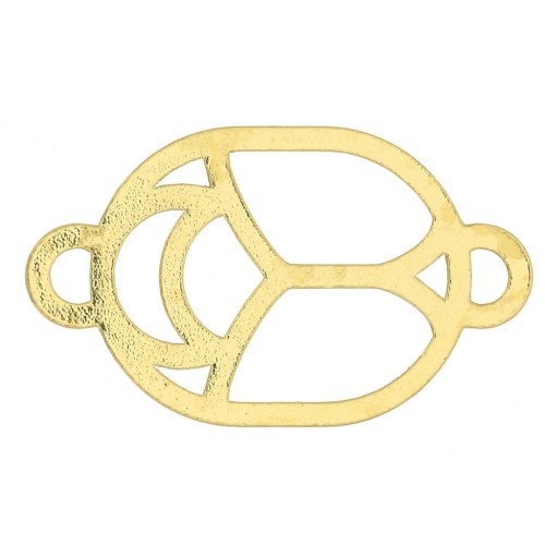 Distanziatore- Scarabeo scavato 12x7 mm -Dorato con oro fino x1
