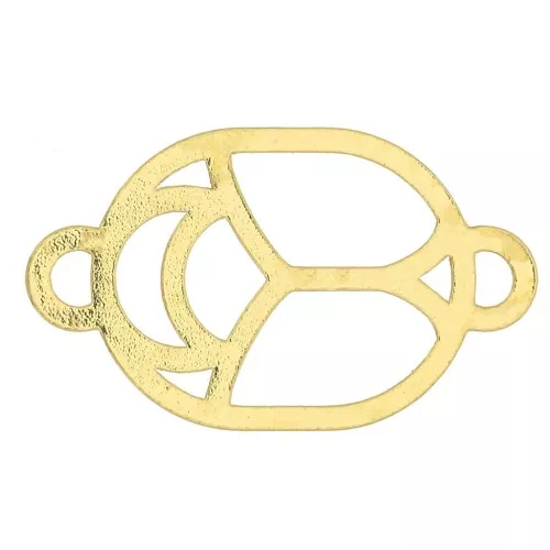 Distanziatore- Scarabeo scavato 12x7 mm -Dorato con oro fino x1