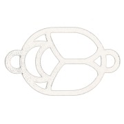 Distanziatore- Scarabeo scavato 12x7 mm -Argentato x1