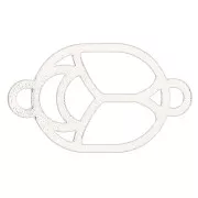 Distanziatore- Scarabeo scavato 12x7 mm -Argentato x1