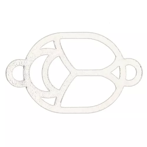 Distanziatore- Scarabeo scavato 12x7 mm -Argentato x1