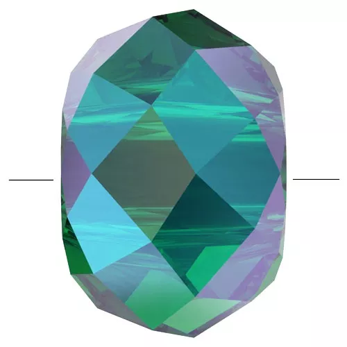 Briolette XL PureCrystal 5042 perle rondelle 8 mm - Emerald Shimmer 2X x1