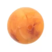 Perla rotonda in resina traslucida 18x11 mm - Albicocca marmorizzata x1
