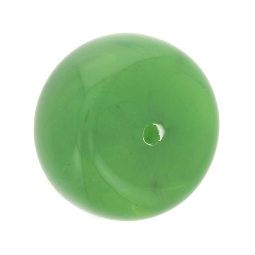 Perla rondella in resina opaca 18x11 mm - Verde marmo x1