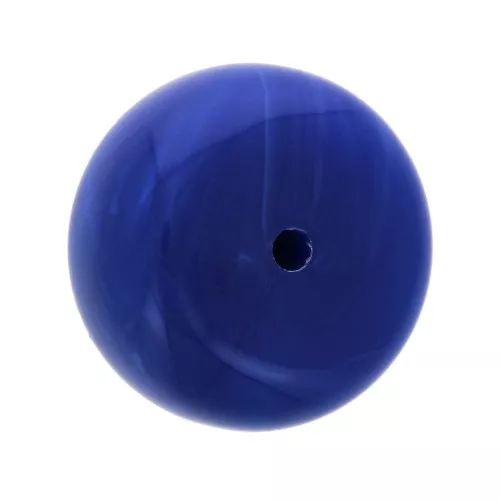 Perla rondella in resina opaca 14x8 mm - Blu reale marmo x1