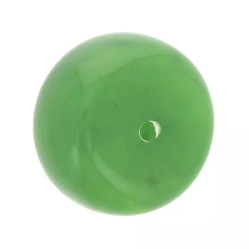 Perla rondella in resina opaca 14x8 mm -Verde marmo x1