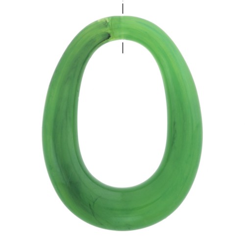 Pendente ovale scavata in resina opaca 44x33 mm - Verde marmo x1
