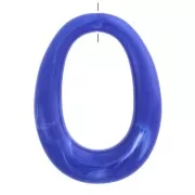 Pendente ovale scavata in resina opaca 44x33 mm - Blu reale marmo x1