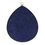 Pendente goccia in pietra gemma 39x31 mm - Argento 925 - Lapis lazzuli x1