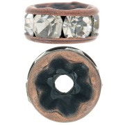 Perla rondella Strass mm. 7.8 rame antico/Crystal  x1|raw }}