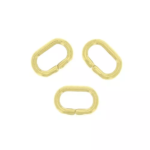 Anellini aperti ovali semi tondi mm. 3.5x2.4x1 in Argento 925 Dorato x10