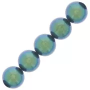 Perle Preciosa Round Pearl Maxima - 5 mm - Pearlescent Peacock Green x25