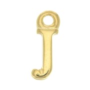 Ciondolo lettera alfabeto 13.5 mm con anello chiuso - J - Dorato con oro fino x1|raw }}