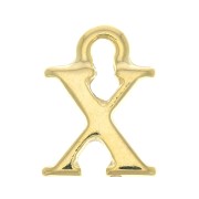Ciondolo lettera alfabeto 13 mm con anello - X - Dorato con oro fino x1