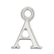 Ciondolo lettera alfabeto 13.5 mm con anello chiuso - A - Rodio x1|raw }}