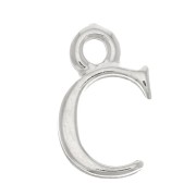 Ciondolo lettera alfabeto 13.5 mm con anello chiuso - C - Rodio x1|raw }}