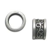 Passante per cordone  mm. 11 Placcatura argento antico x1