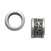 Passante per cordone  mm. 11 Placcatura argento antico x1