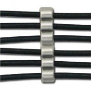 Passante per laccetto da mm. 3 6 file Placcatura argento antico x1|raw }}