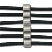 Passante per laccetto da mm. 3 6 file Placcatura argento antico x1