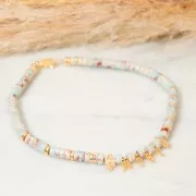 Perle rondelle di Heishi - Regalite colorata 6x3 mm - Azzurro x20