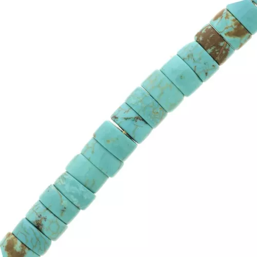 Perla rondelle Heishi Regalite colorata 6x3 mm - Turchese x20