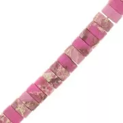 Perle rondelle Heishi - Regalite colorata 6x3 mm - Rosa x20