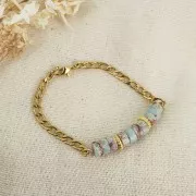 Perle rondelle Heishi - Regalite colorata 6x3 mm - Terracotta x20