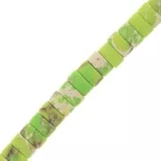 Perle rondelle Heishi - Regalite colorata 6x3 mm - Verde chiaro x20