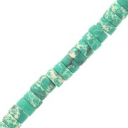 Perle rondelle Heishi - Regalità tinta 6x3 mm - Verde turquese x20|raw }}