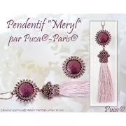 Cabochon di vetro di Puca® 18 mm Purple Metallic Mat x1