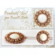 Cabochon rotondo di vetro di Puca® 25 mm Green Turquoise Metallic Mat x1