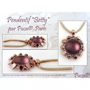 Cabochon rotondo di vetro di Puca® 25 mm Green Turquoise Metallic Mat x1