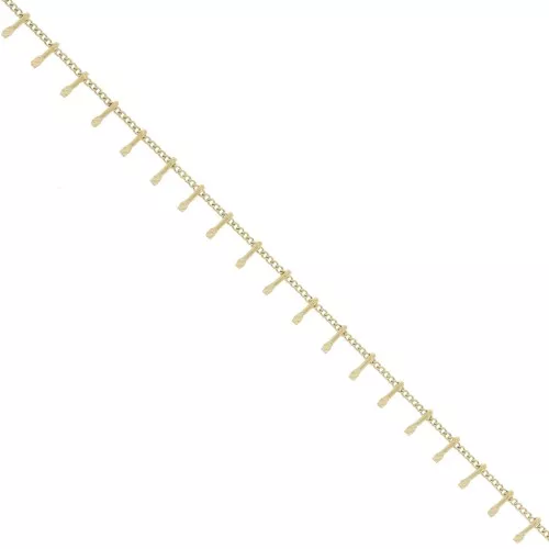Catena maglia gourmette e barre 6.3 mm - Acciaio inossidabile 304L Dorato x1m