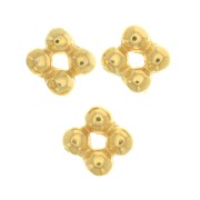 Perle rondelle fiore 7 mm - Dorato con oro fino x6