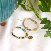 Perle rondelle fiore 10 mm -Dorato con oro fino x6