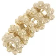 Perle rondelle fiore 10 mm -Dorato con oro fino x6
