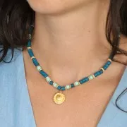 Perle rondelle lavorate 5 mm - Dorato con oro fino x5