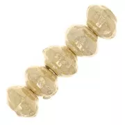 Perle rondelle irregolari lavorate 5 mm - Dorato con oro fino x5