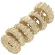 Perle rondelle striate 7 mm - Dorato con oro fino x6