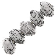 Perle rondelle irregolari lavorate 5 mm - Argentato anticato x5