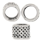 Perle tubi lavorate 5x4 mm -Argentato anticato x5|raw }}