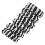 Perle rondelle striate 7 mm - Argentato anticato x6